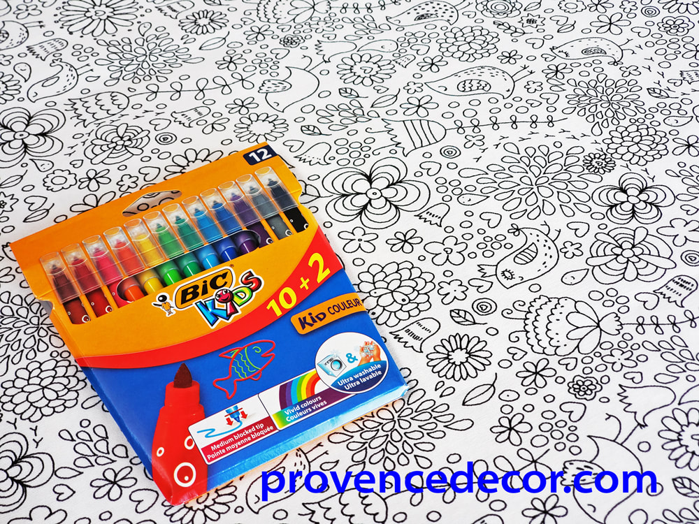 Provence Decor Interactive Educational Coloring Washable Reusable Table