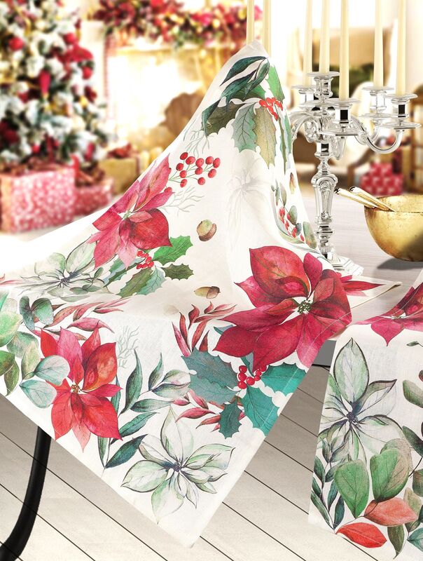 FOX WINTER FOREST Linen Kitchen Towels - Exclusive Designs Tea Towels -  100% Linen Dishtowels - Elegant Holidays Dish Towels - Christmas Kitchen  Hand Towels Home Decoration Gifts