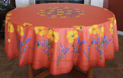 POPPY LAVENDER SALMON Round Cotton French Provence Tablecloths - French Country Table Decor - Home Decor Gifts - Matching Napkins Available
Made with 100% high quality French printed cotton. 