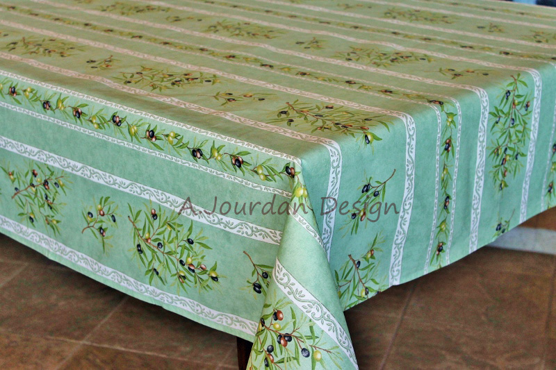Olive Green Cotton French Jacquard Dish Towel - I Dream of France