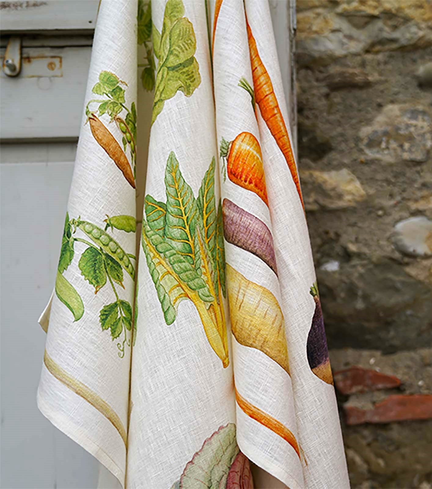 I LOVE GREENS European Linen Dish Towels - Exclusive Designs Tea